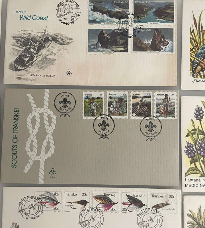 Lot of 15 Transkei First Day Covers | 1970s1980s | Nature, Heritage, Medicine, Scouts, Water Resour
