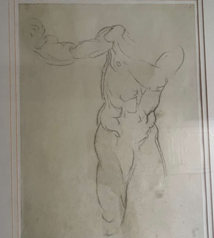 Framed Print - Study for a Masculine Bust by Michelangelo | 38x28cm Artwork | Preowned Frame