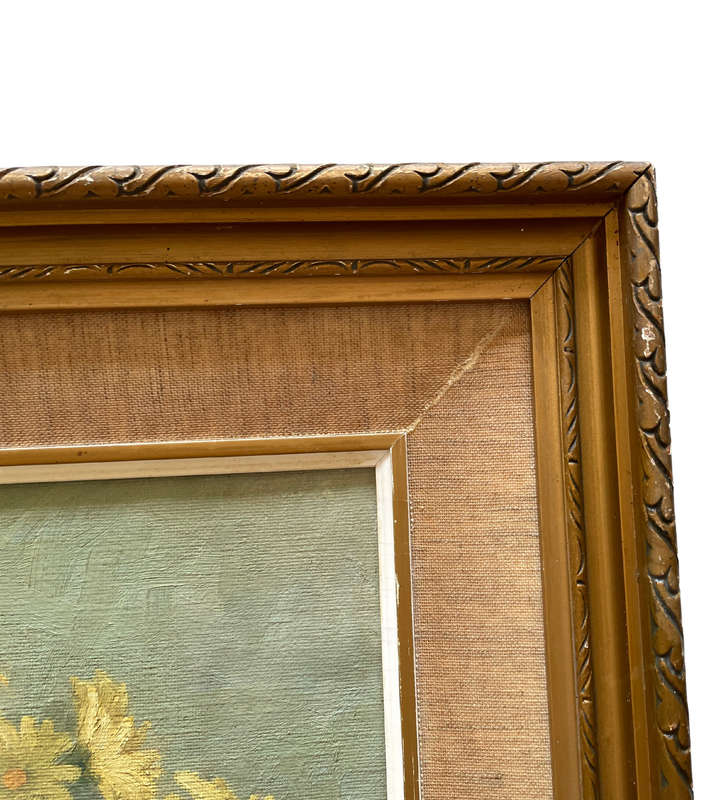 Vintage Still Life Oil Painting by M.L. Long  Framed, 59cm x 70cm