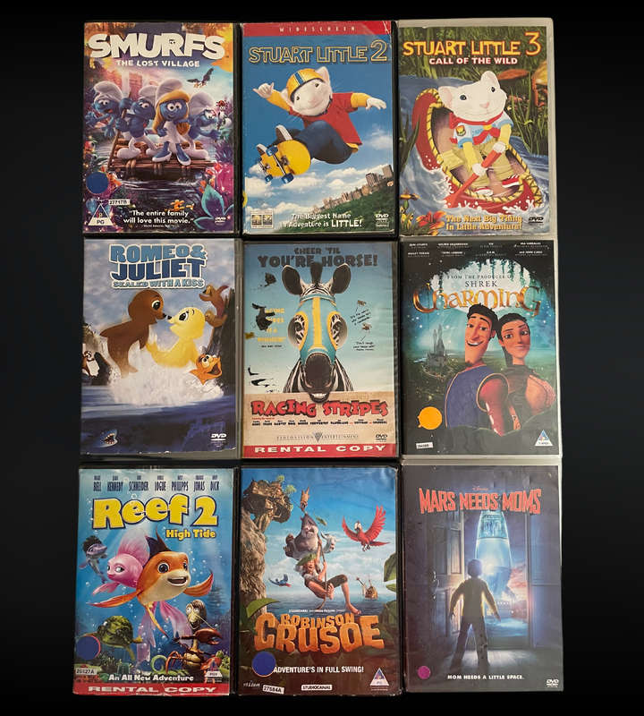 Clearance sale - 60+ Family & Kids' Movie Collection | Animated & Live-Action | Used