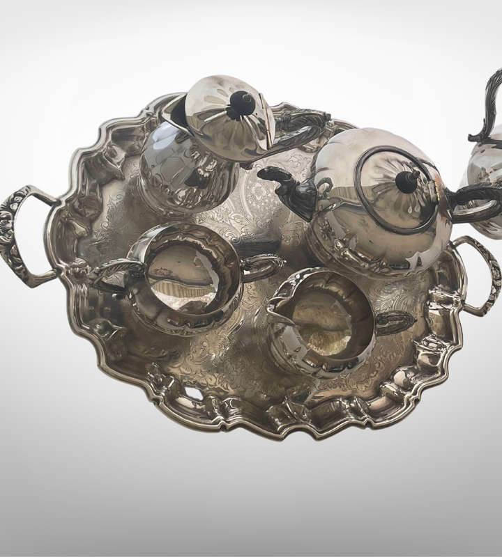 Vintage Marlboro Plate 6-Piece Tea & Coffee Service Set by Morton-Parker Ltd, Canada (1945-1988)