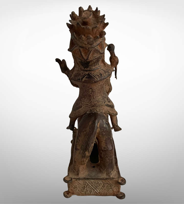 Rare Antique Benin Bronze Warrior on Horse | African Tribal Art | Cavalier Sculpture