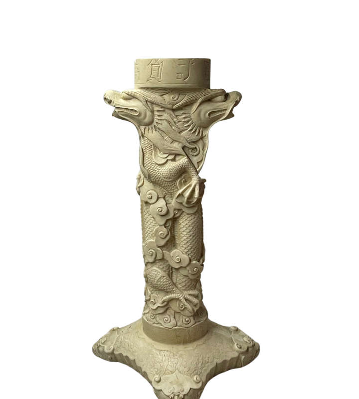 Vintage 1960s Oriental Carved Resin Side Table | Chinese Village Scene | Restoration Project
