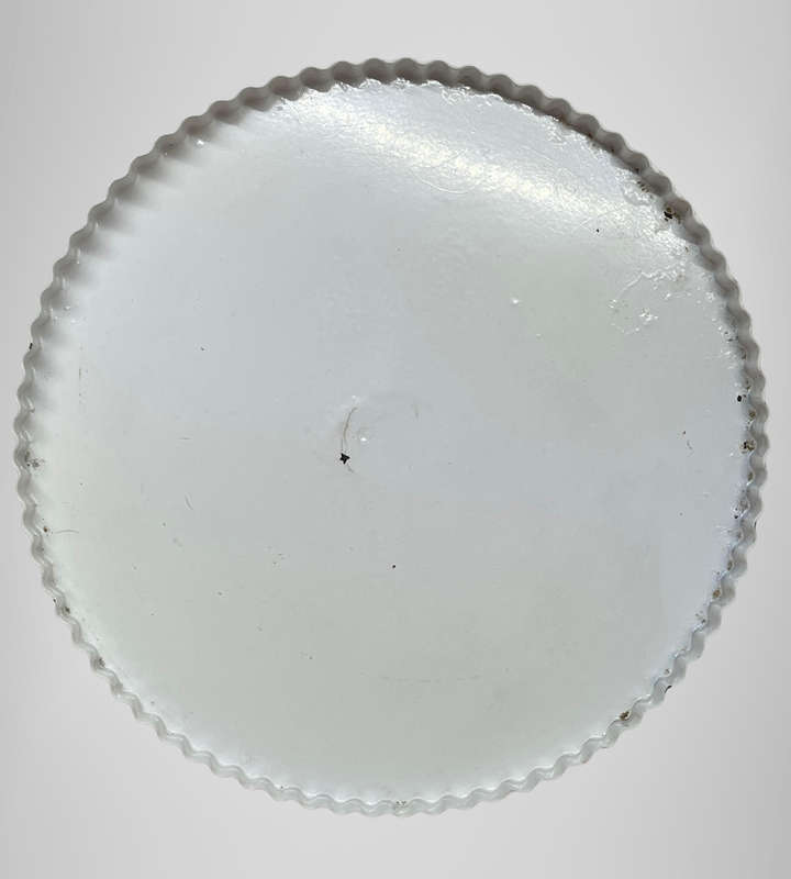 White Metal Cake Stand with Bird-Top Mesh Cover  25cm Wide