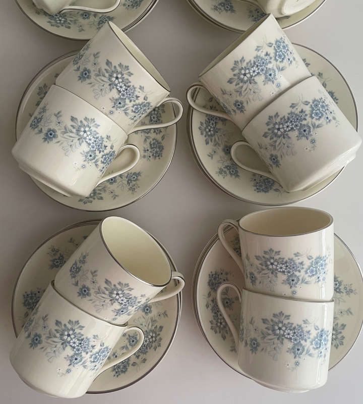 Vintage 27-Piece Michelle by Royal Doulton H 5078 - Romance Collection - Discontinued Blue & White