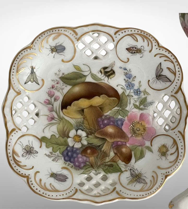 Hand-Painted Décor Collection by Marianne Fortgens (2001-2005) - Small Plate, Jar with Lid & Spoon,