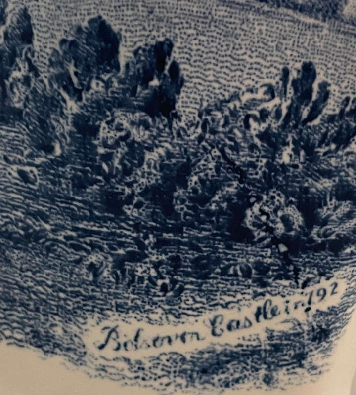 Rare Find Johnson Bros Old Britain Castles Teapot | Kidwelly & Bolsover Scenes | c.1930 | Blue & W