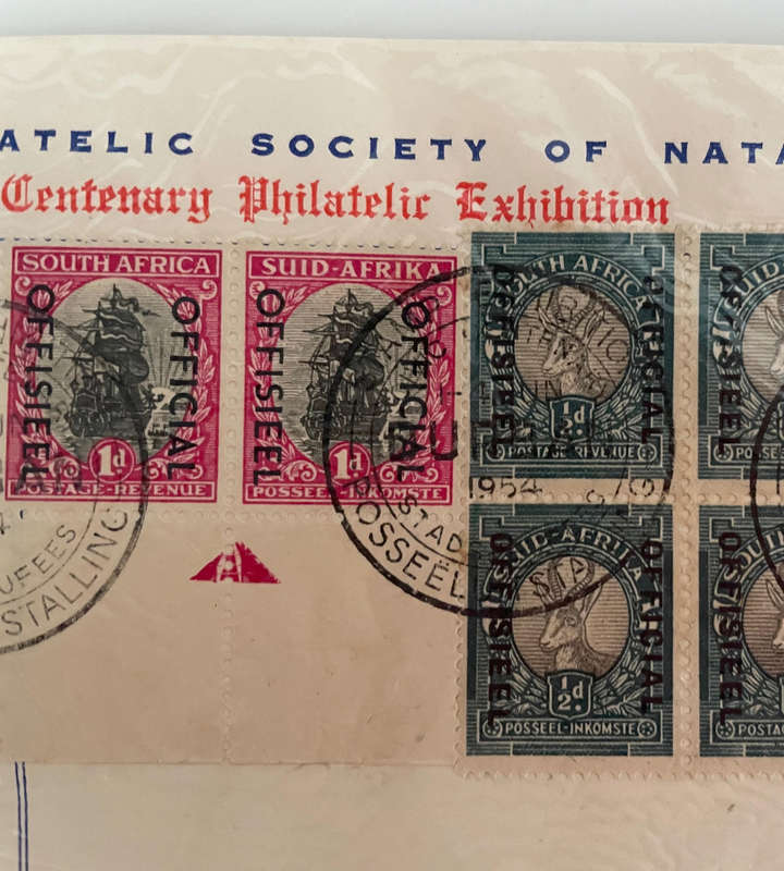 Rare Lot of 3 South Africa OFFICIAL / OFFISIEEL Overprint Covers  Exhibition 19541964