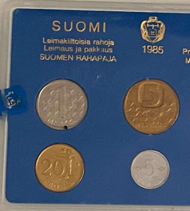 1985 Finland Proof Coin Set in Slab | Complete & Encased | 14.8 x 15 x 8 cm- Reduced!