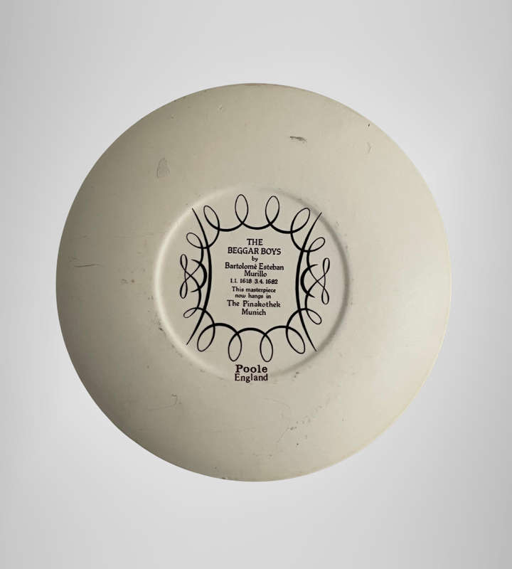Poole England 15.3cm Decorative Plate  The Beggar Boys by Bartolomé Esteban Murillo  Coin Game S