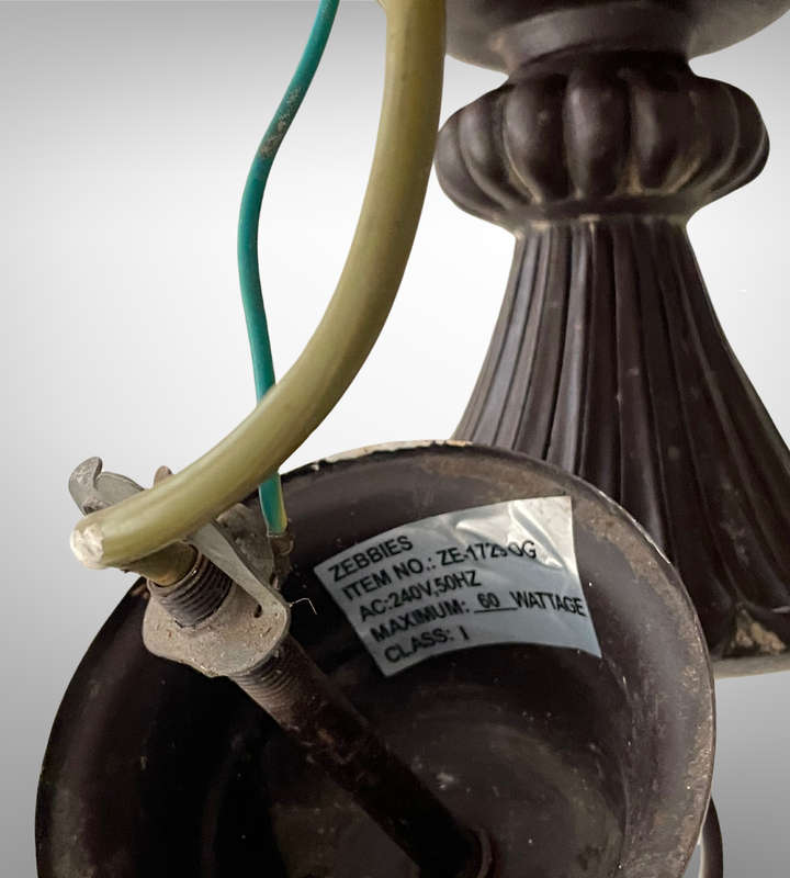 Reserved - Vintage 6-Arm Zebbies Chandelier (ZE-1723OG)  83cm Long  Needs TLC  240V, 60W Max