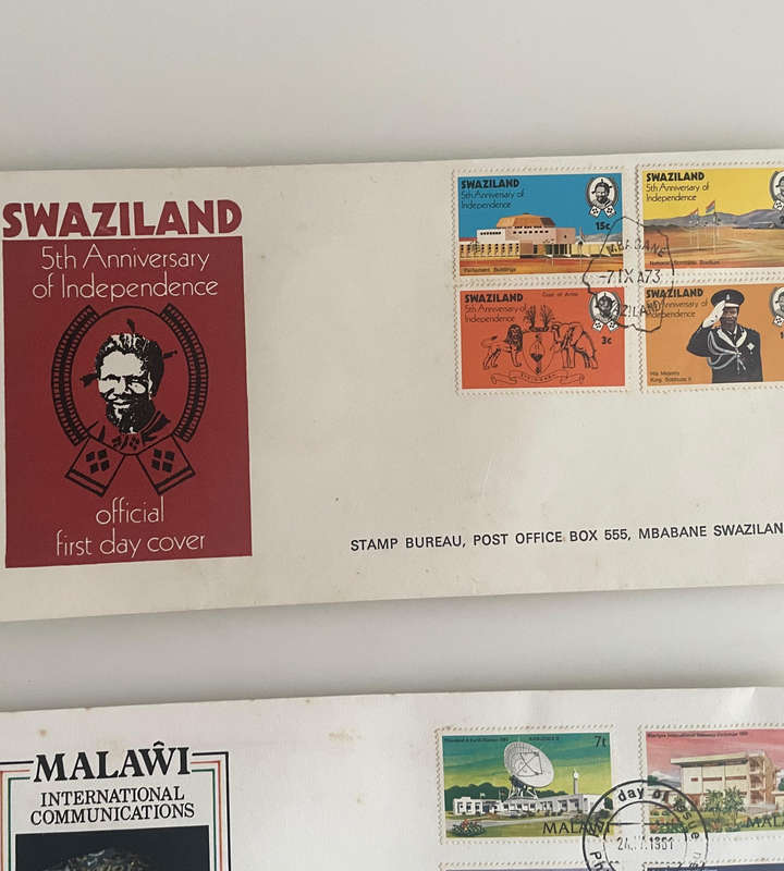 Lot of 4 First Day Covers  Malawi & Swaziland | 19731981 | Independence, Christmas, Communications