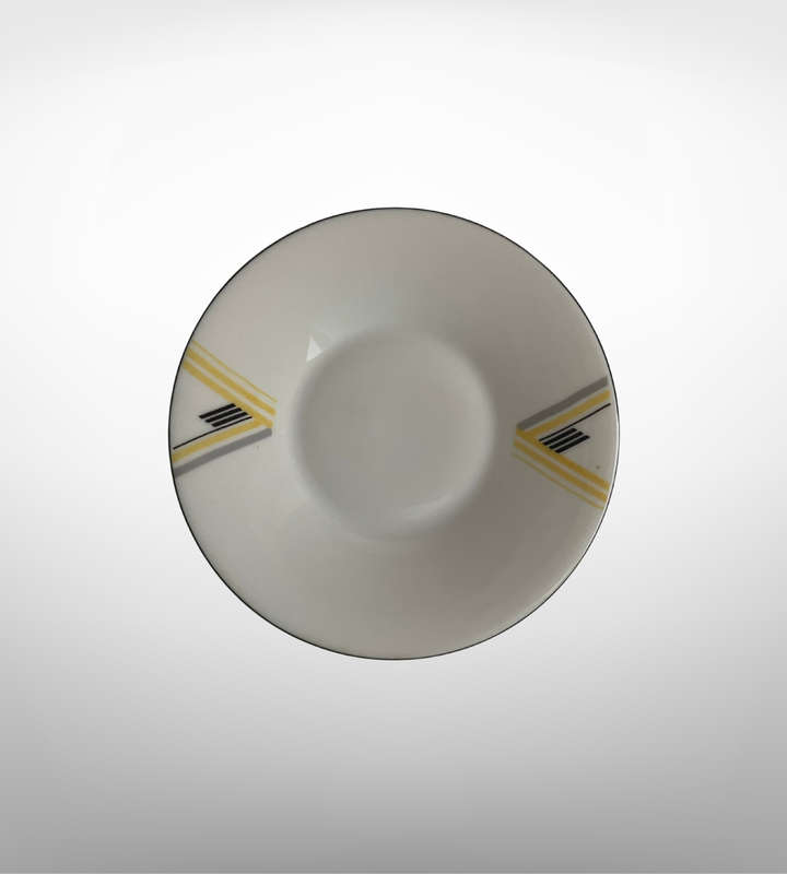 Vintage 1930s Art Deco Fine Porcelain Coffee/Tea Set  MZ Altrohlau & Protea China, Yellow and Blac