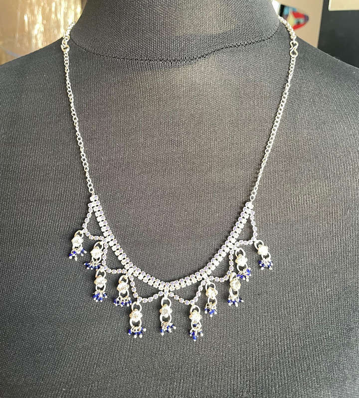 Elegant Silver-Plated Costume Jewelry Set  3 Piece (Necklace & Earrings)
