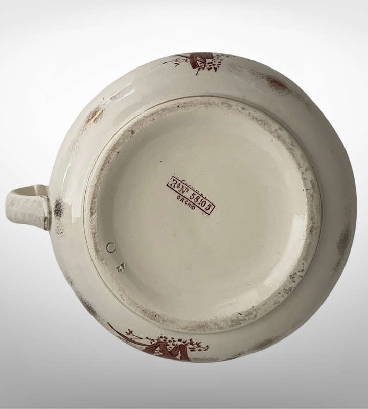 Antique Winkle & Wood "Orchid" Transferware Chamber Pot  c. 1886