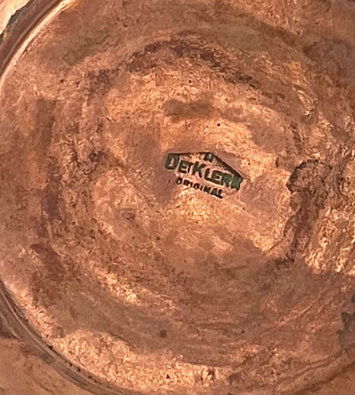 Vintage De Klerk Hand-Hammered Copper Oval Bowl & Jug Set  Original South African Craftsmanship