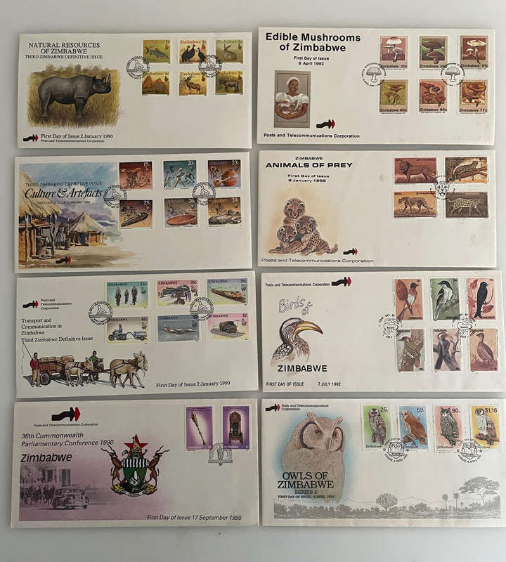 FDC- Zimbabwe First Day Cover & Postcard Collection (1982-1996)  Political, Natural & Postal