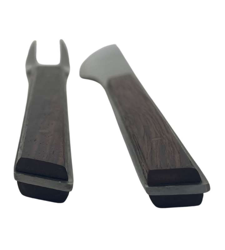 YAX Solid Stainless Steel Carving Set with Wood Handles (26 cm x 27 mm)