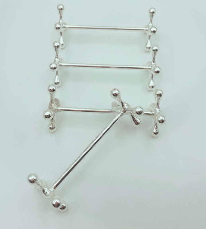 Set of 4 WMF Silver Plated Knife Rests - Art Deco Jacks Shape, 1930s Vintage German