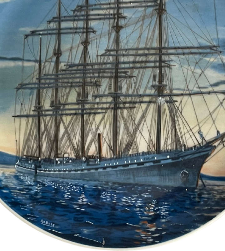 Sailing Ship Royal Décor 'France II' Collector Plate Maritime by Pabate Vintage 1990s