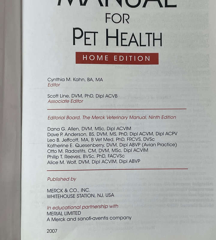 The Merck/Merial Manual for Pet Health  Home Edition (2007)