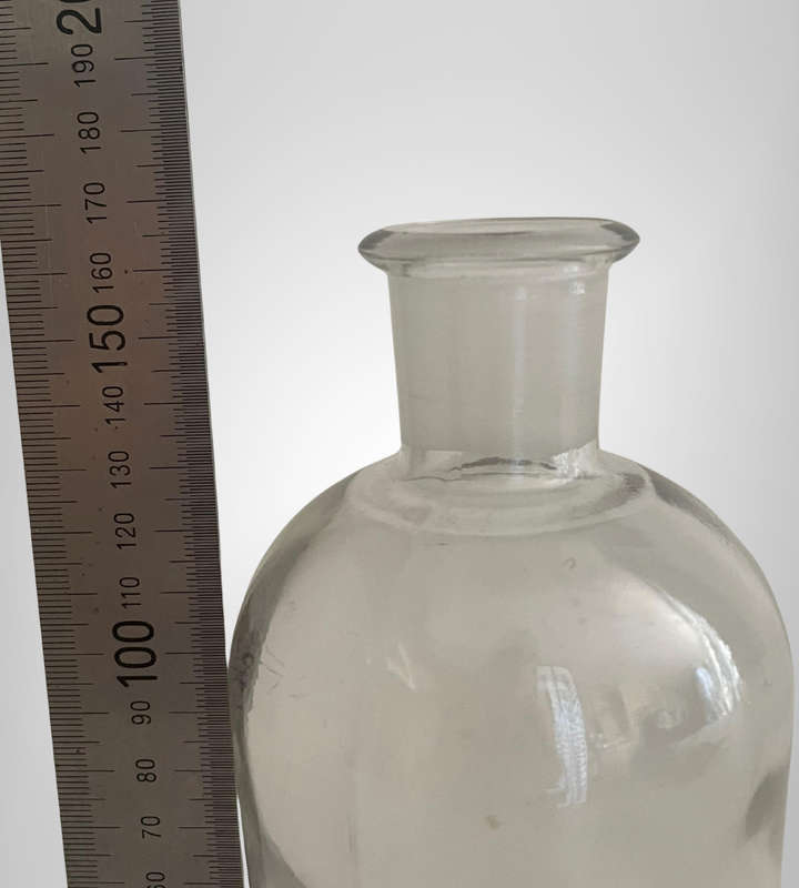 Vintage 500ml Clear Glass Apothecary Bottle with Flat Plastic Stopper
