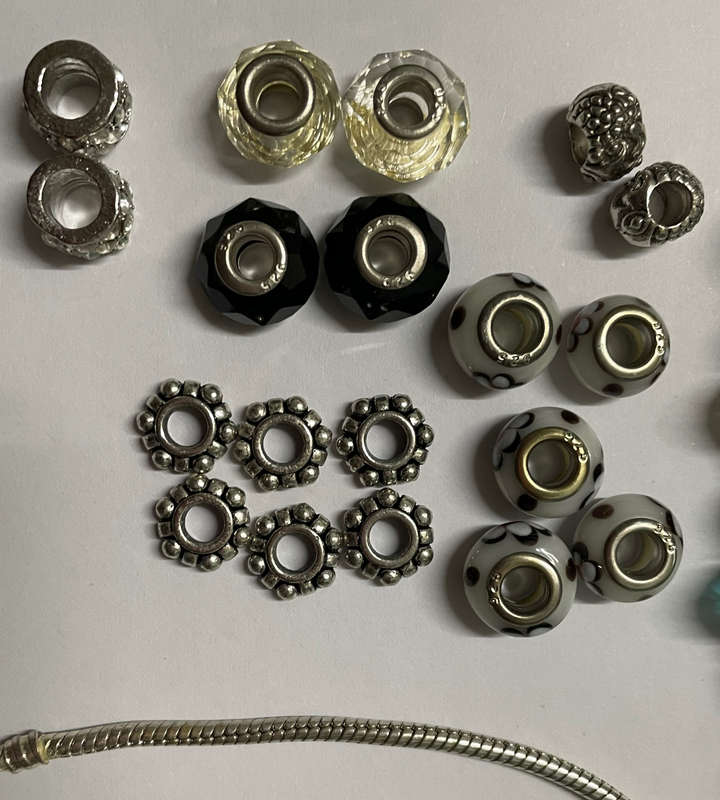 bracelets & necklace with assorted charms - 925 marked
