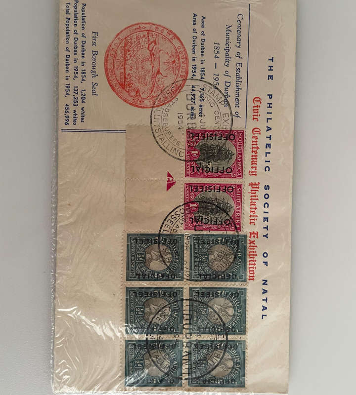 Rare Lot of 3 South Africa OFFICIAL / OFFISIEEL Overprint Covers  Exhibition 19541964