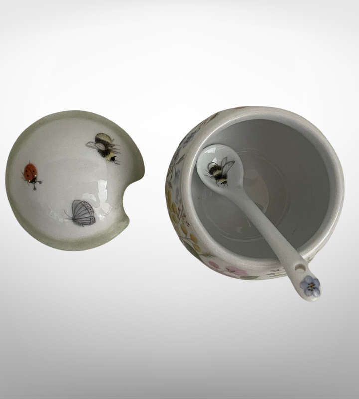 Hand-Painted Décor Collection by Marianne Fortgens (2001-2005) - Small Plate, Jar with Lid & Spoon,