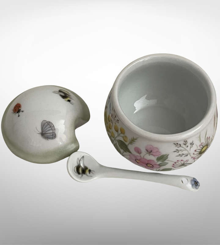 Hand-Painted Décor Collection by Marianne Fortgens (2001-2005) - Small Plate, Jar with Lid & Spoon,