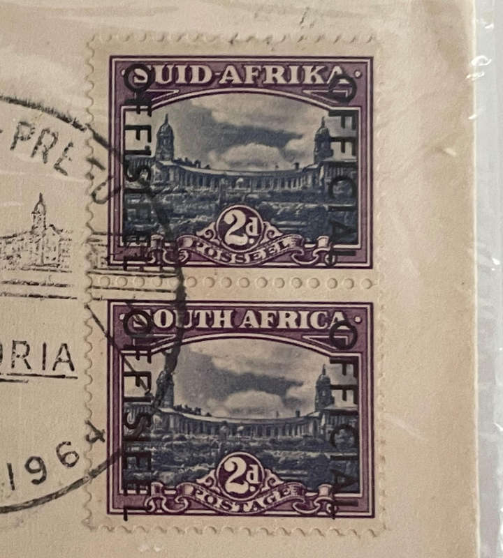 Rare Lot of 3 South Africa OFFICIAL / OFFISIEEL Overprint Covers  Exhibition 19541964