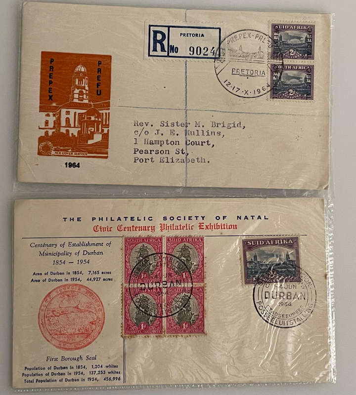 Rare Lot of 3 South Africa OFFICIAL / OFFISIEEL Overprint Covers  Exhibition 19541964