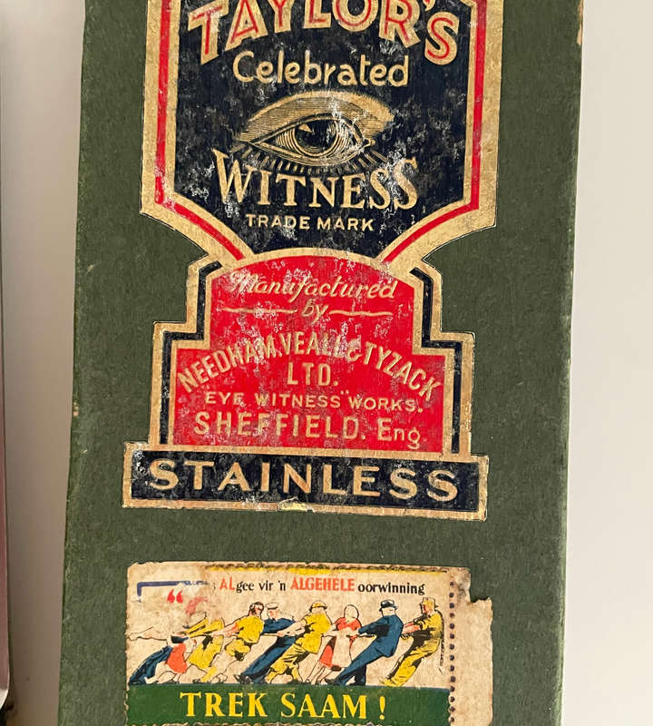 6 Sheffield-Made Knives  3 Taylors Eye Witness Butter Knives in Original Box & 3 George Wo