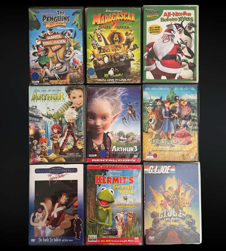 Clearance sale - 60+ Family & Kids' Movie Collection | Animated & Live-Action | Used
