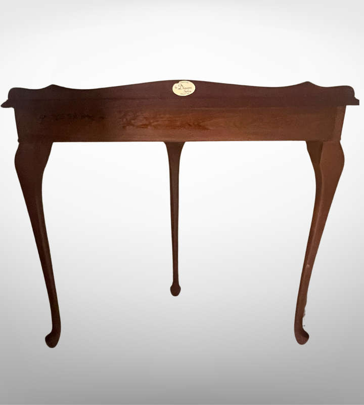 Vintage Mahogany Half-Moon Victorian Console Table with Queen Anne Legs by Dineen Sydney