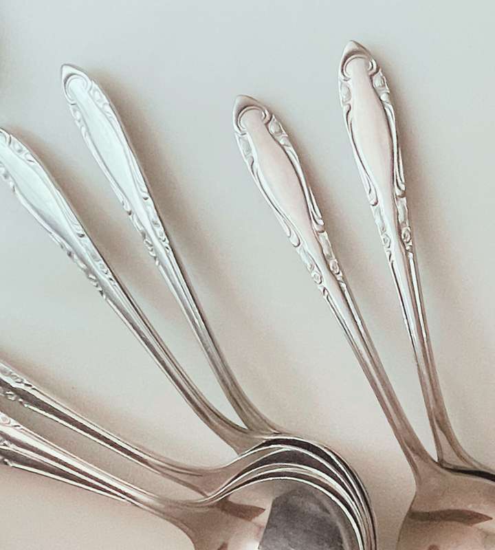 67-Piece Vintage Lucky Wood Japan 18-8 Stainless Steel Cutlery Set (1960s-1970s)