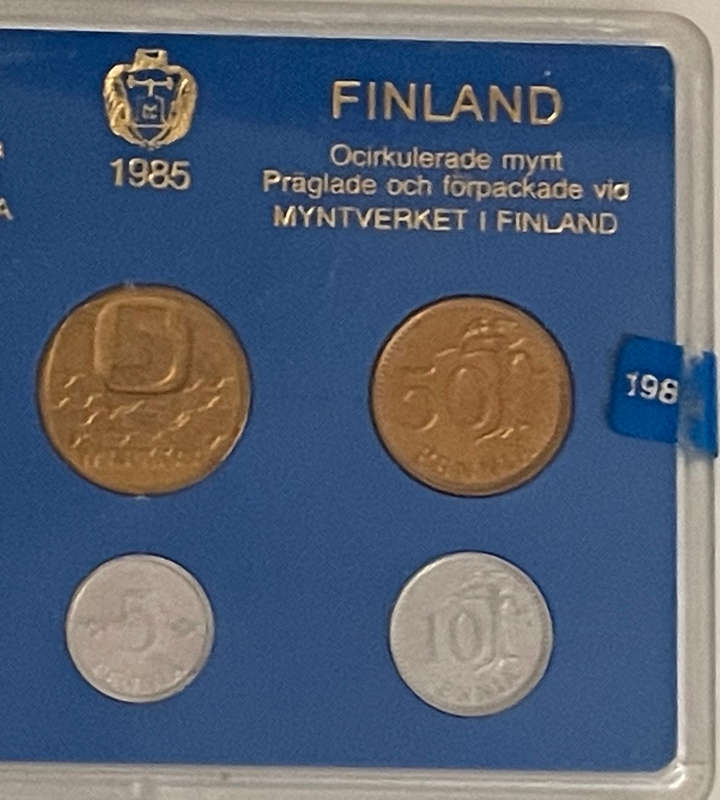 1985 Finland Proof Coin Set in Slab | Complete & Encased | 14.8 x 15 x 8 cm- Reduced!