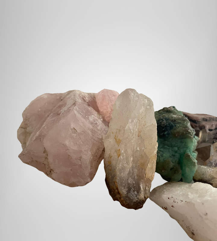Mixed Lot of Raw Crystals & Mineral Specimens  Rose Quartz, Pyrite & More  Sold As Is