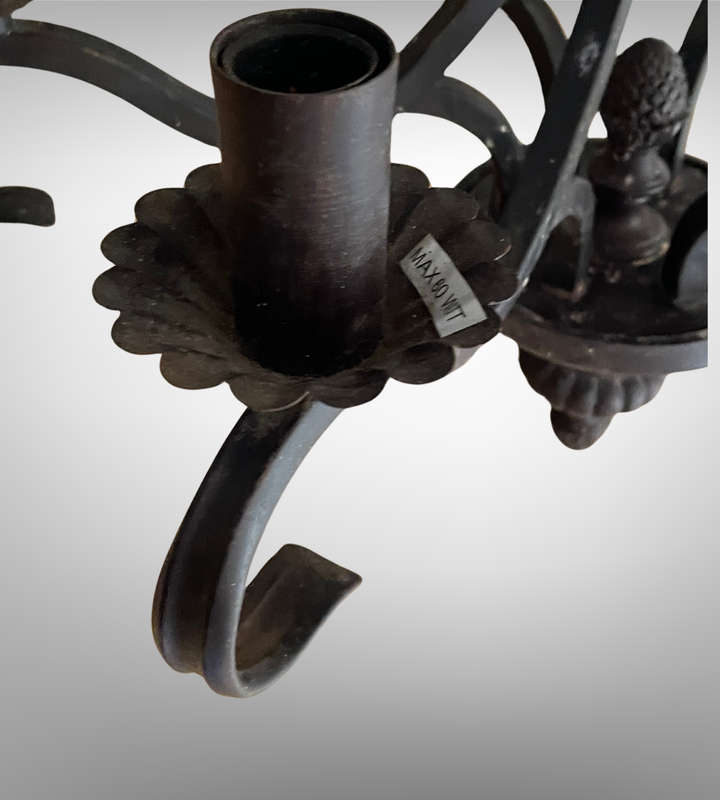Reserved - Vintage 6-Arm Zebbies Chandelier (ZE-1723OG)  83cm Long  Needs TLC  240V, 60W Max