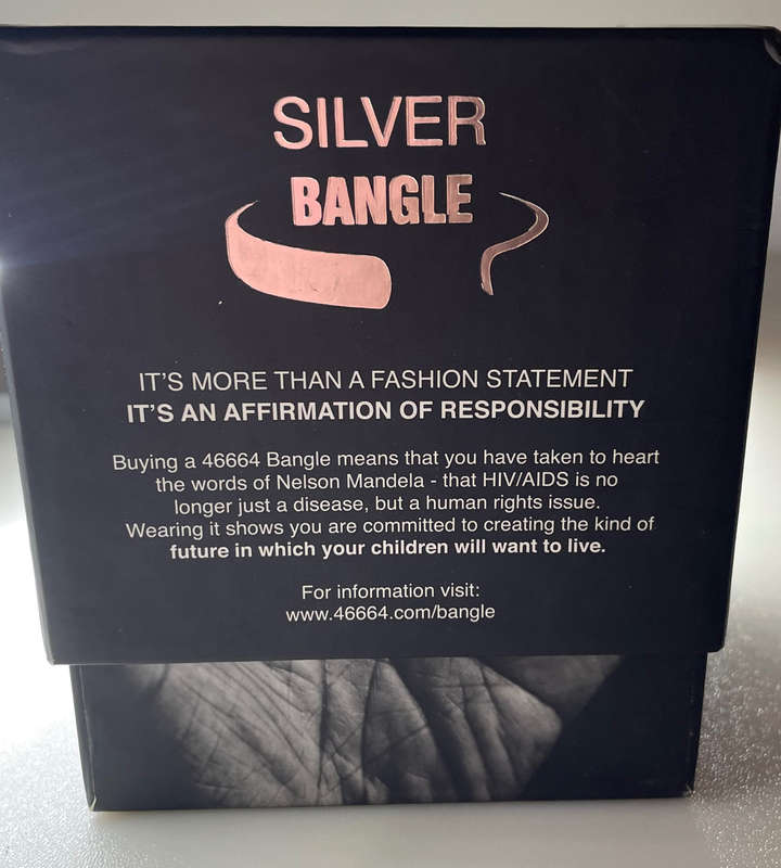 Nelson Mandela 46664 Pure Silver Bangle | 1st Edition | Limited Edition with Serial Number