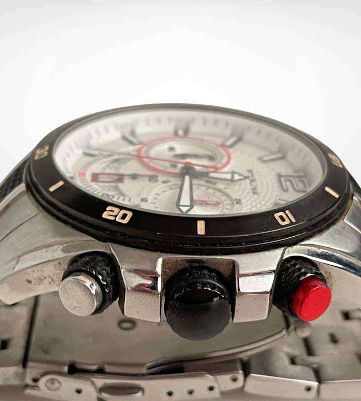 Men's Sterling Chronograph Watch  Heavy & Bold Design  Stainless Steel  Used Condition