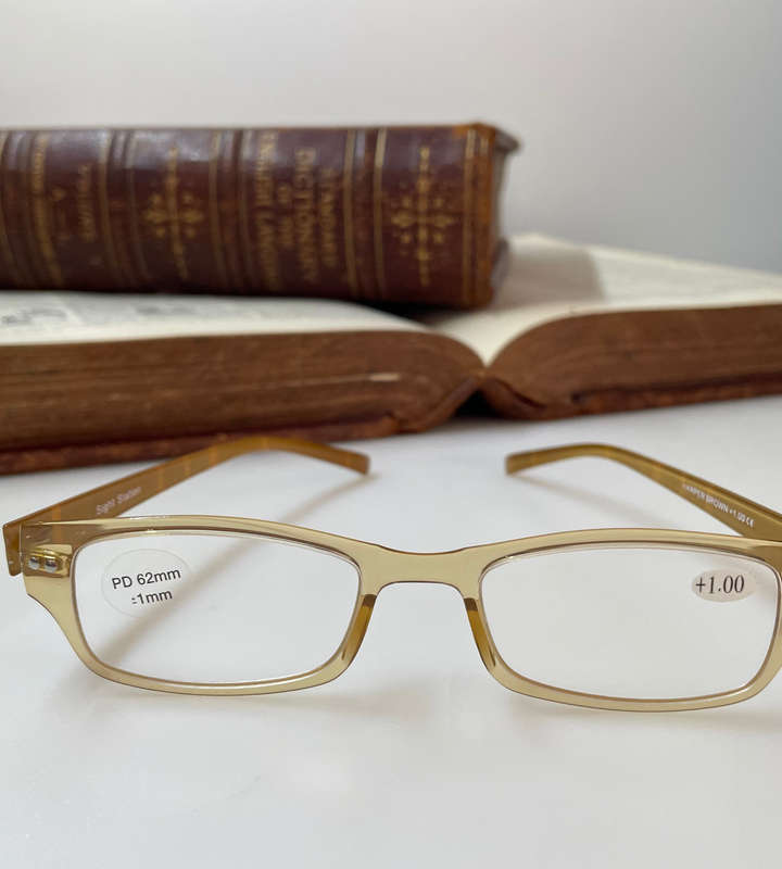 Sight Station Harper Brown +1.00 Super Lightweight Reading Glasses with 1x Bonus Boots Reactolite Su