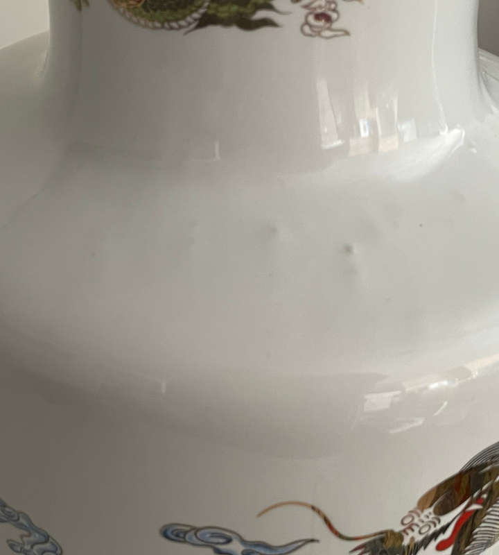 Huge Chinese Golden Dragon Porcelain Vase  5-Clawed Design, 47cm