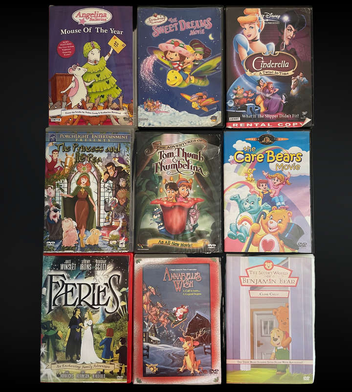 Clearance sale - 60+ Kids' DVDs | Girly Animated Bundle | Barbie, Bratz, Dora & More | Used