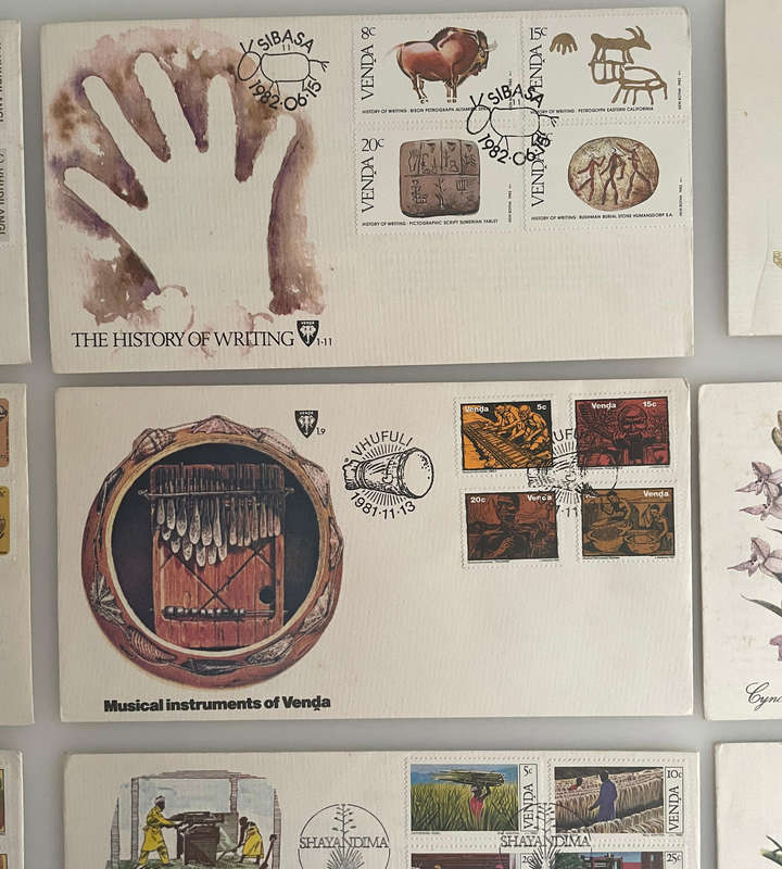 Lot of 12 Venda First Day Covers | 19791983 | Independence, Birds, Baobab, Music, Writing, Flora &