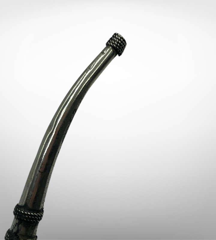 Vintage Chinese Paktong Smoking Pipe  Circa 1960s  Ornate Hand-Etched Design
