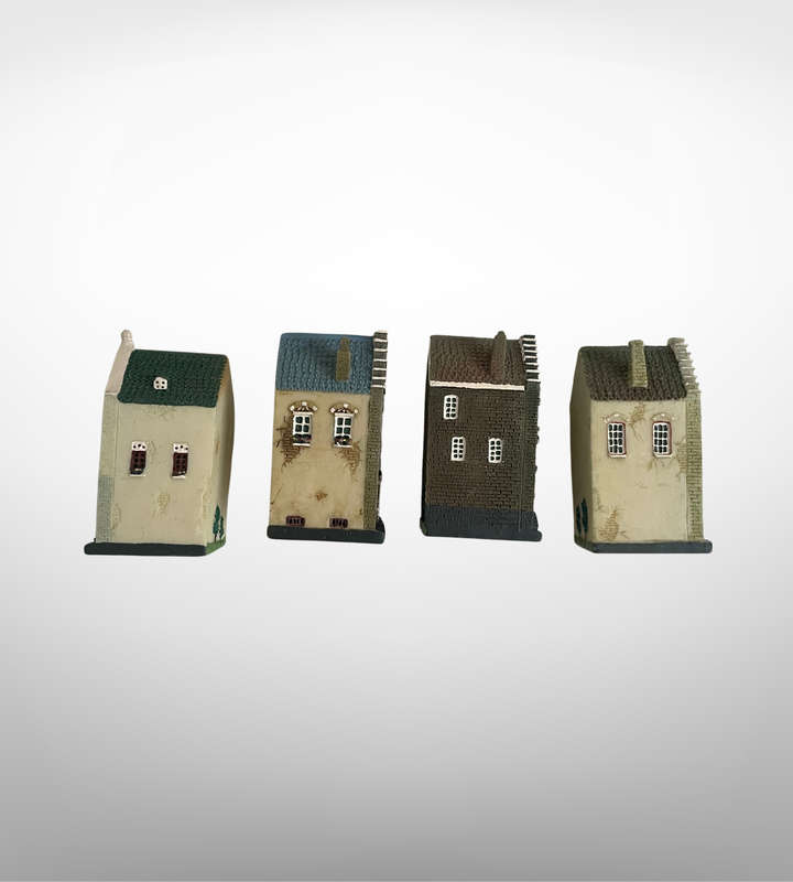 6 Miniature KLM Amsterdam Canal Houses  2 Ceramic, 4 Resin  Perfect for Printers Trays  Descripti
