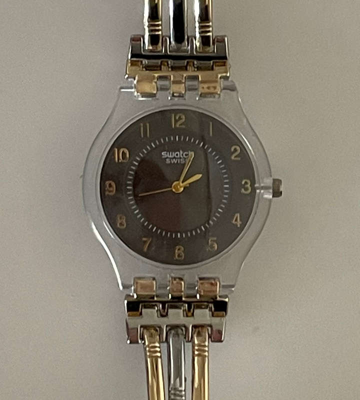 Reduced! Swatch IRONY DIAPHANE TRI Gold Women's Swiss Watch - Superb Condition