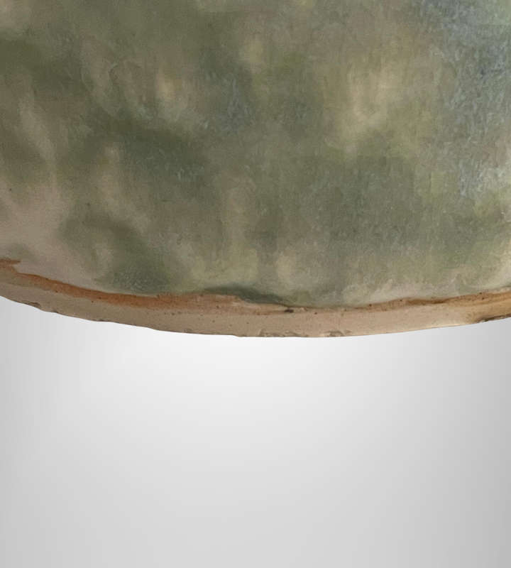 Unique Unmarked Stoneware Vase  Four Faces  Super Heavy Glaze  Brutalist Pottery- Studio Pottery