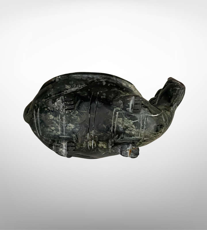 Vintage Hand-Carved Serpentine Incense Burner  Foo Dog & Turtle Design   Repair Detail